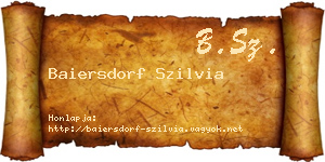 Baiersdorf Szilvia névjegykártya
